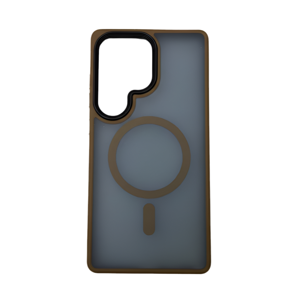 Brown matte MagSafe case Samsung S25 Ultra front view