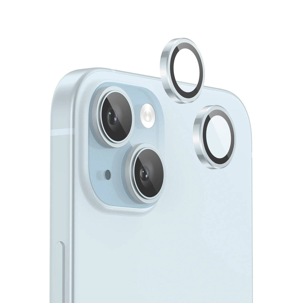 iPhone 15 lens protector 9H scratch test detail