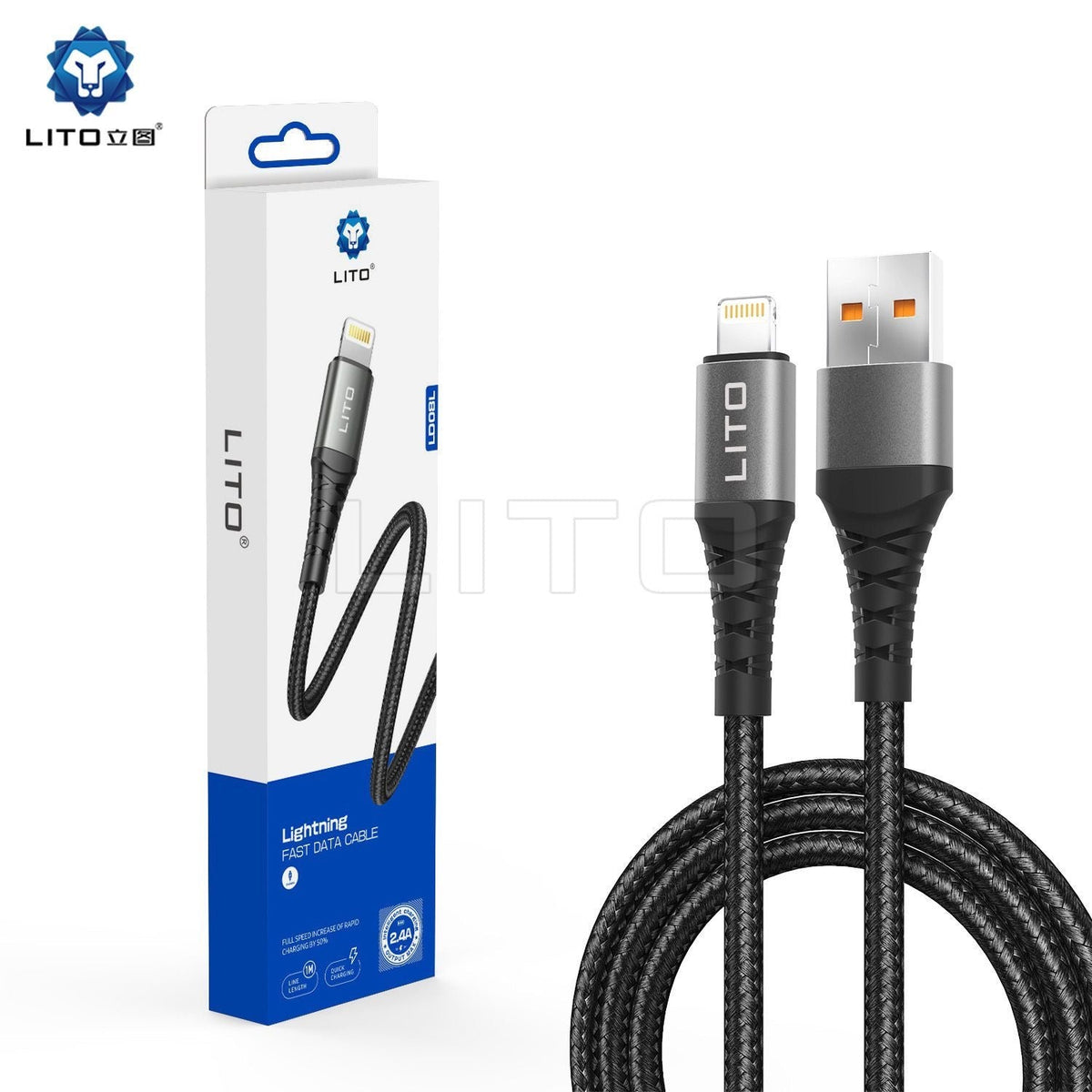 Lito LD08 Braided Wire USB Charging Cable – USB-A to Lightning