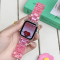 Transparent resin Apple Watch strap bracelet style front view