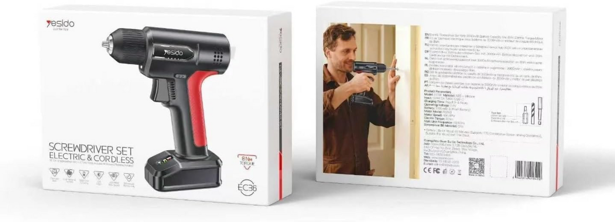 Yesido EC36 electric screwdriver – ergonomic anti-slip grip