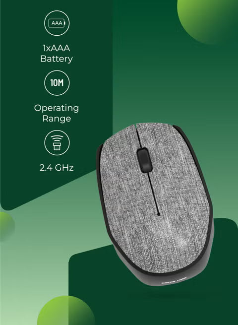 Green Lion G100 wireless mouse side profile gray color