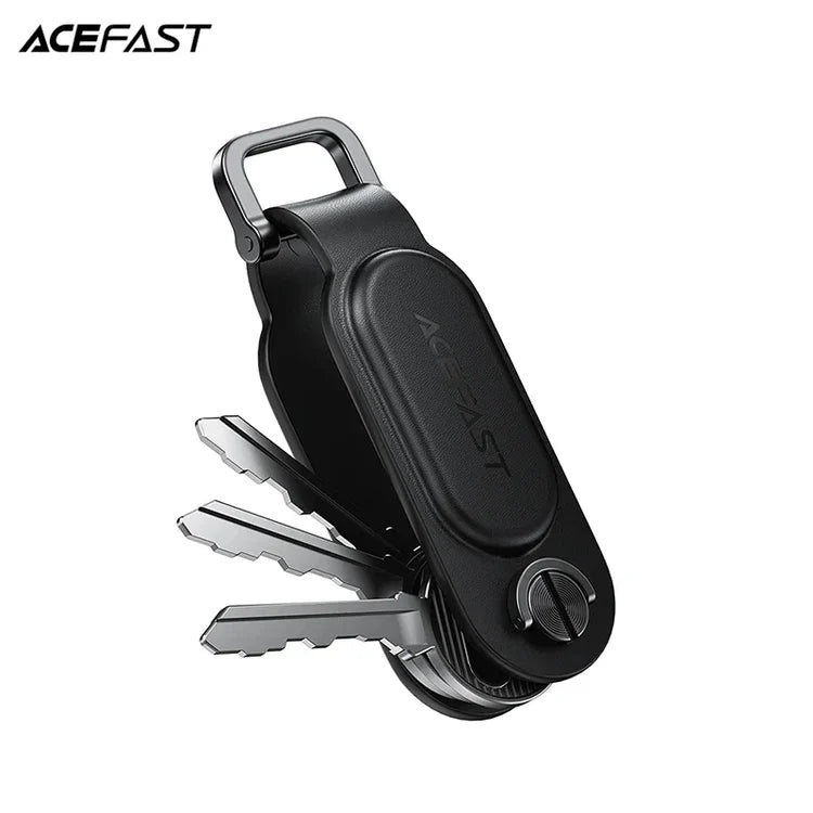Acefast S4 keychain tracker with PU leather and metal clip
