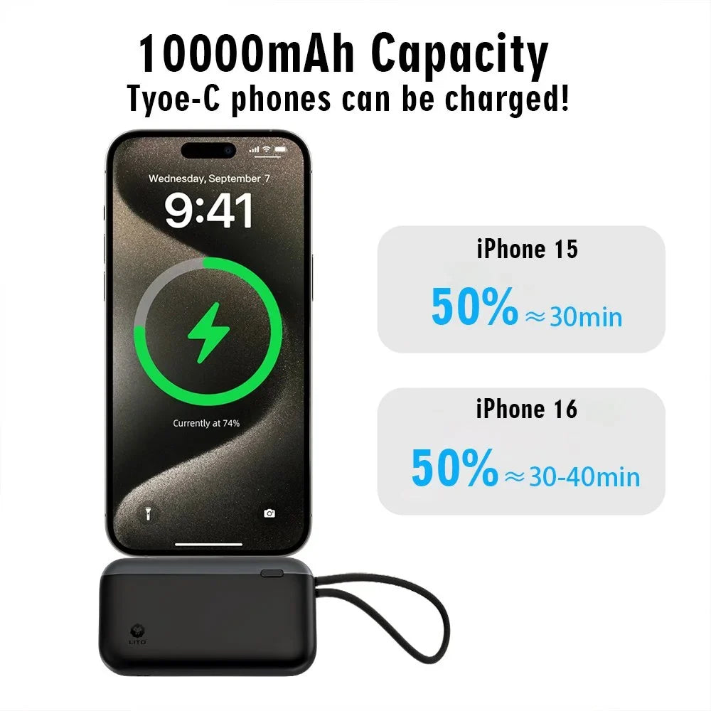 LITO LP10 power bank USB-C input output port detail