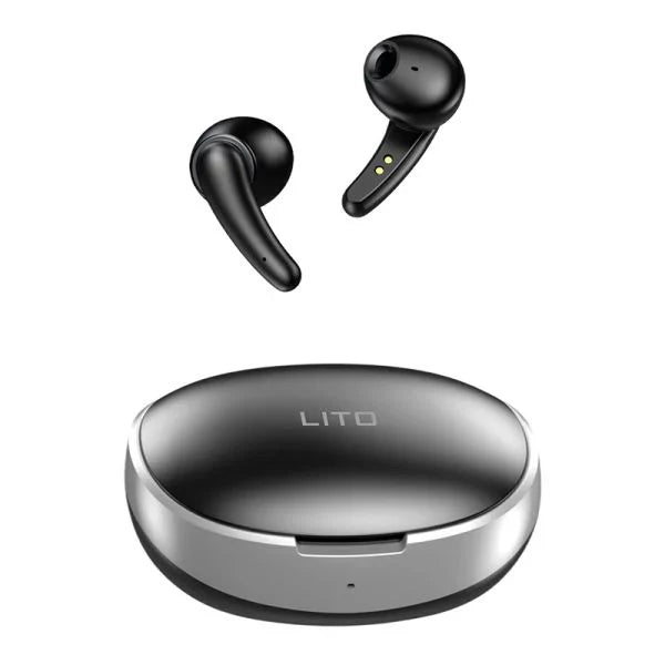 Half in-ear design of LITO LT-T12 earbuds for comfort
