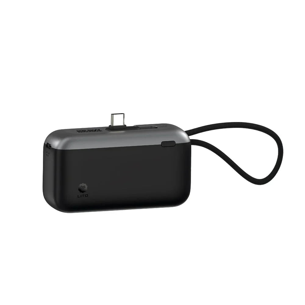 LITO LP10 10000mAh power bank with built-in USB-C cable front