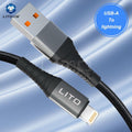 LITO USB-A to lightning cable on a blue gradient background