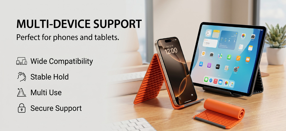 Non-Slip Silicone Multi-Angle Stand on a Desk