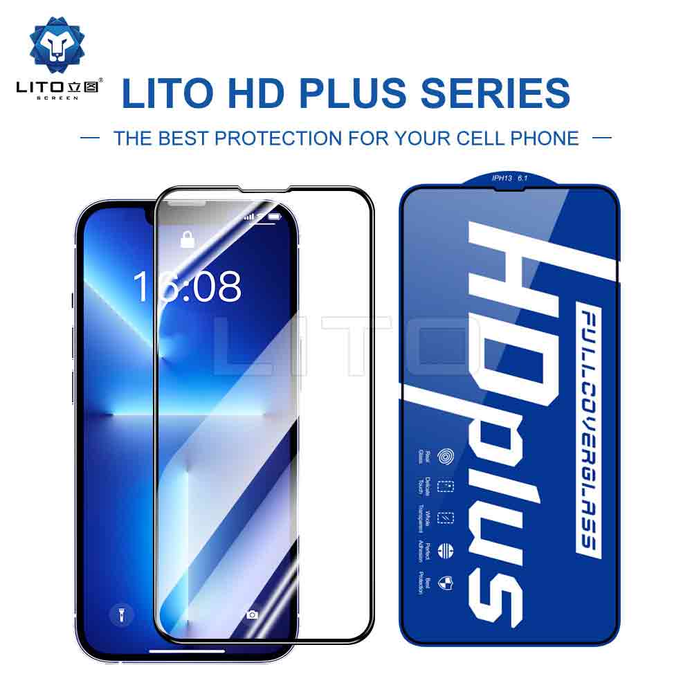 LITO HD Plus clear screen protector front view on iPhone