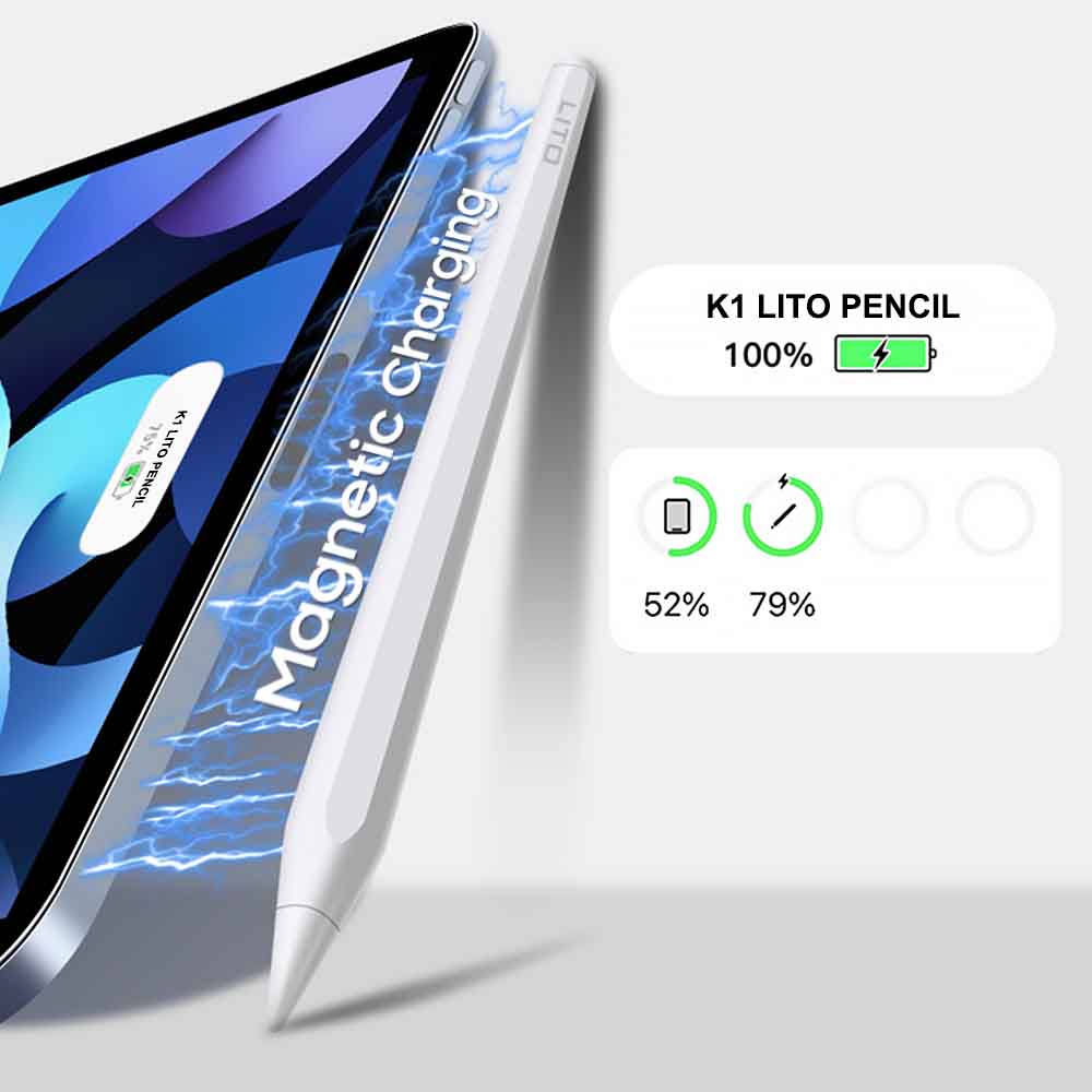 LITO K1 metallic iPad stylus pen front view aluminum