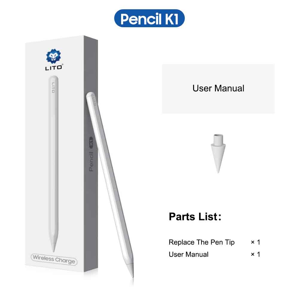 LITO K1 Metallic Stylus Pen | Palm Rejection | Wireless Charging | iPad Compatible