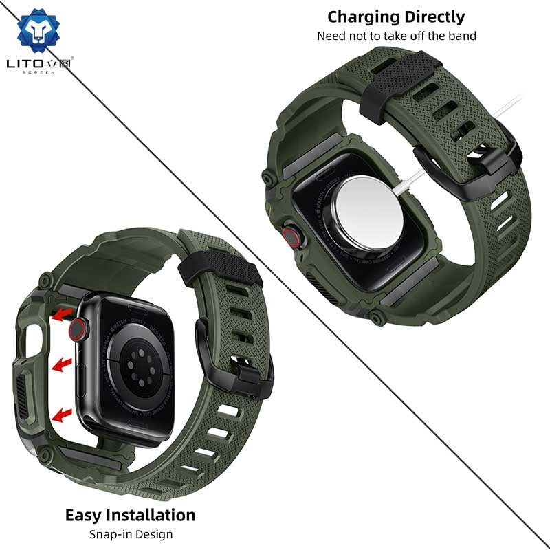 LITO LS-001 band on Apple Watch wrist camouflage pattern