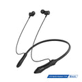LITO LT-135 neckband earphones front view on neck black
