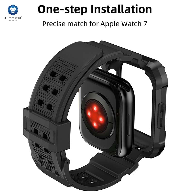 LITO LS-002 Apple Watch band and alloy case on wrist