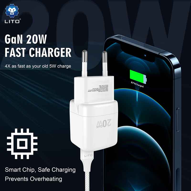 LITO LC10 GaN charger USB-C port close-up