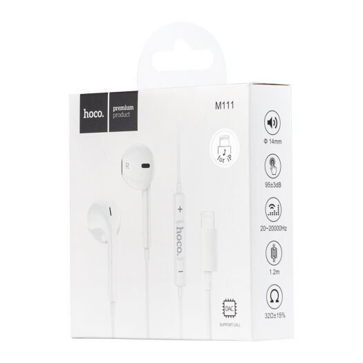 Wired Lightning headset with microphone by HOCO

