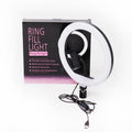 26cm ring light LJJ front view with tripod and phone mount