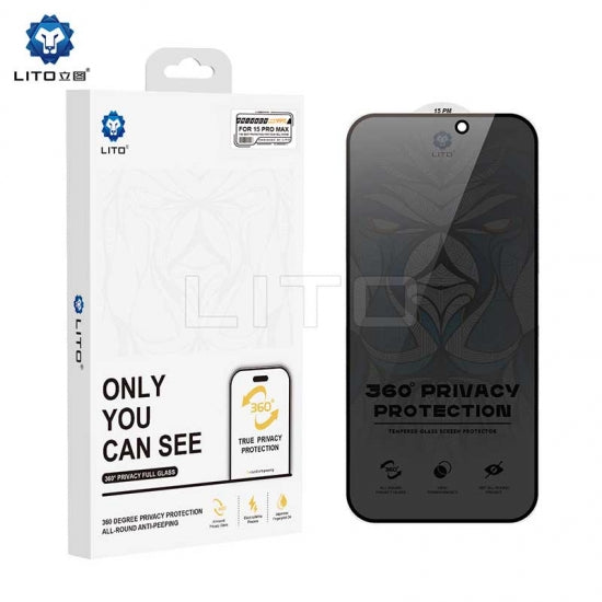 LITO D+ Ultra 360 privacy tempered glass front view