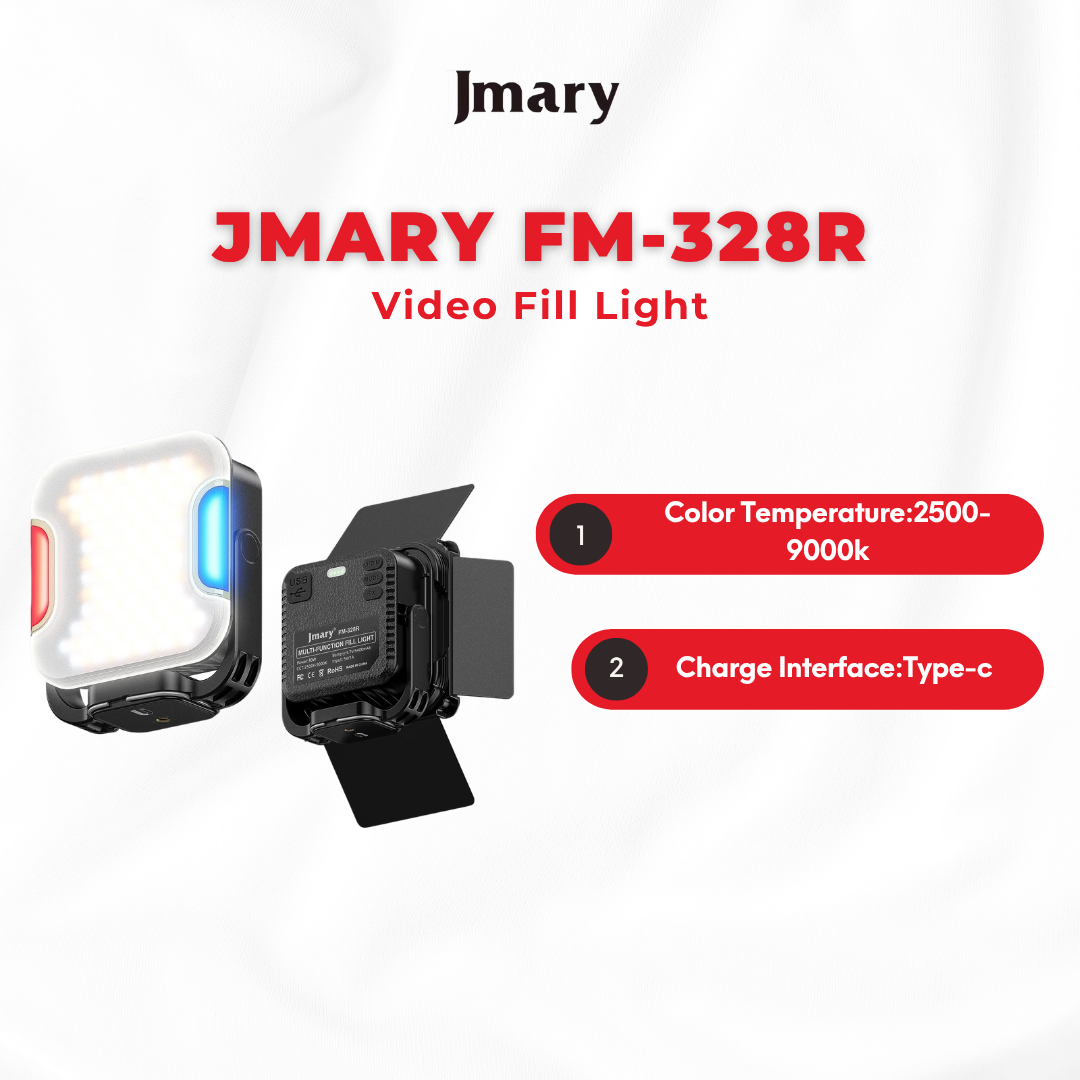 Jmary FM-328R LED video fill light for photography and vlogging
