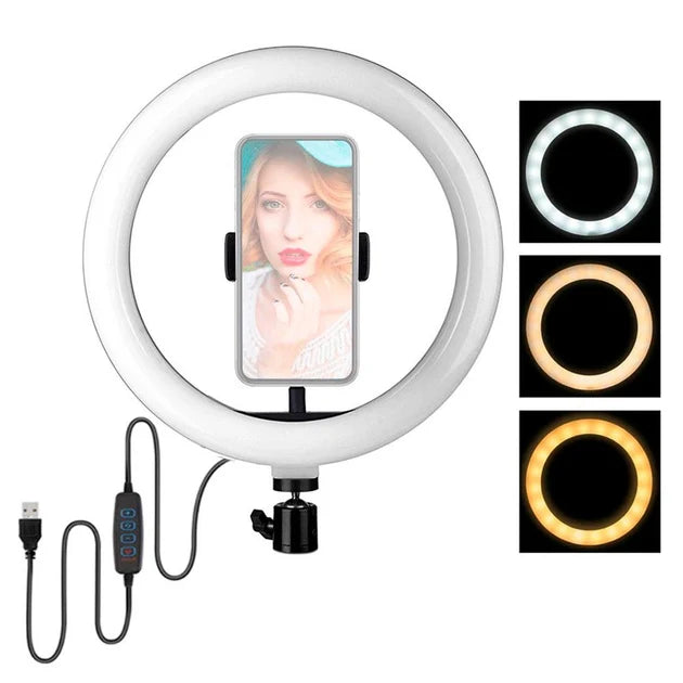 LJJ-33 ring light warm white and cool color temperature demo