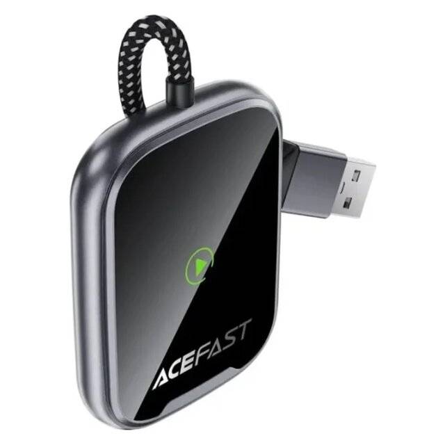 Compact wireless Apple CarPlay connection adapter
