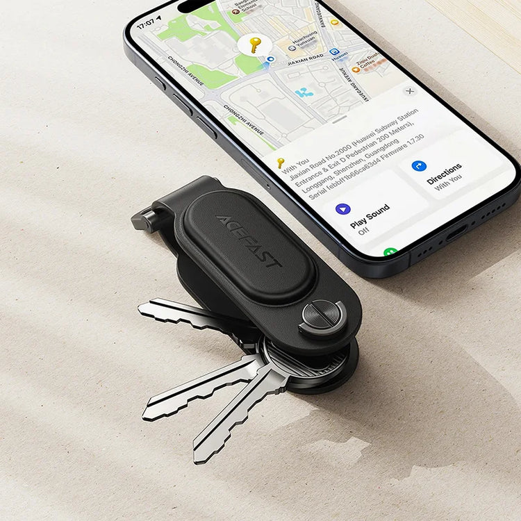 Smart anti lost device attached to keys using Apple Find My network
