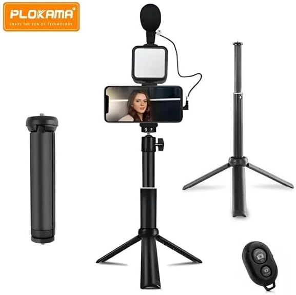 mobile video recording kit with mic and lighting accessories
