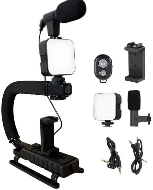 5 in 1 mobile vlogging kit with stabilizer and tripod grip
