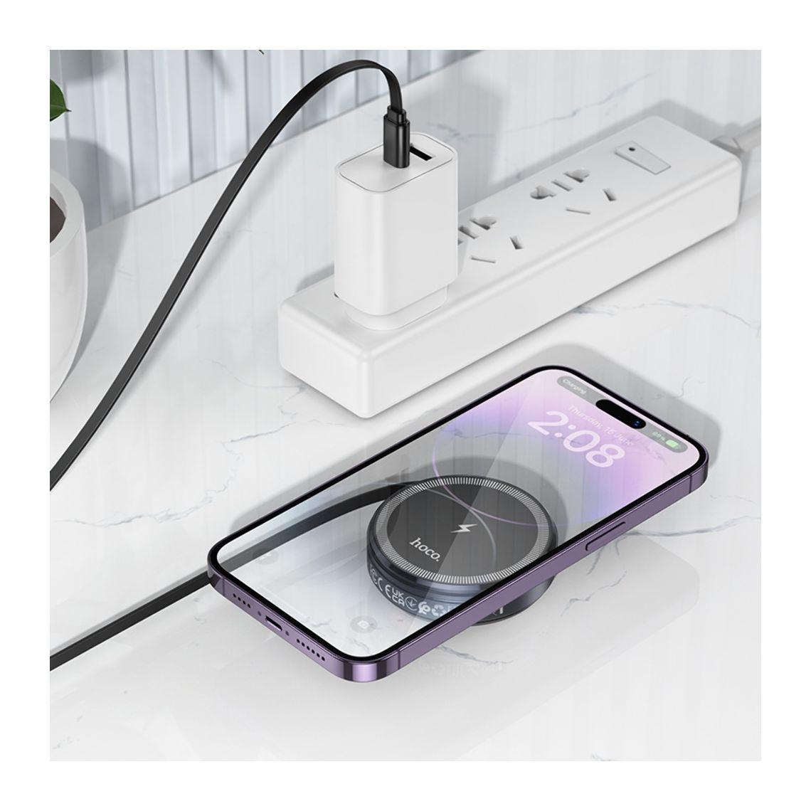 HOCO CQ18 compact aluminum wireless charging pad
