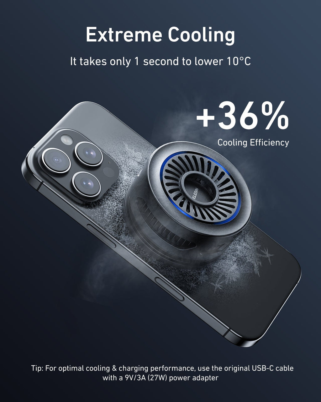 TELESIN Magnetic Phone Cooler wireless charging