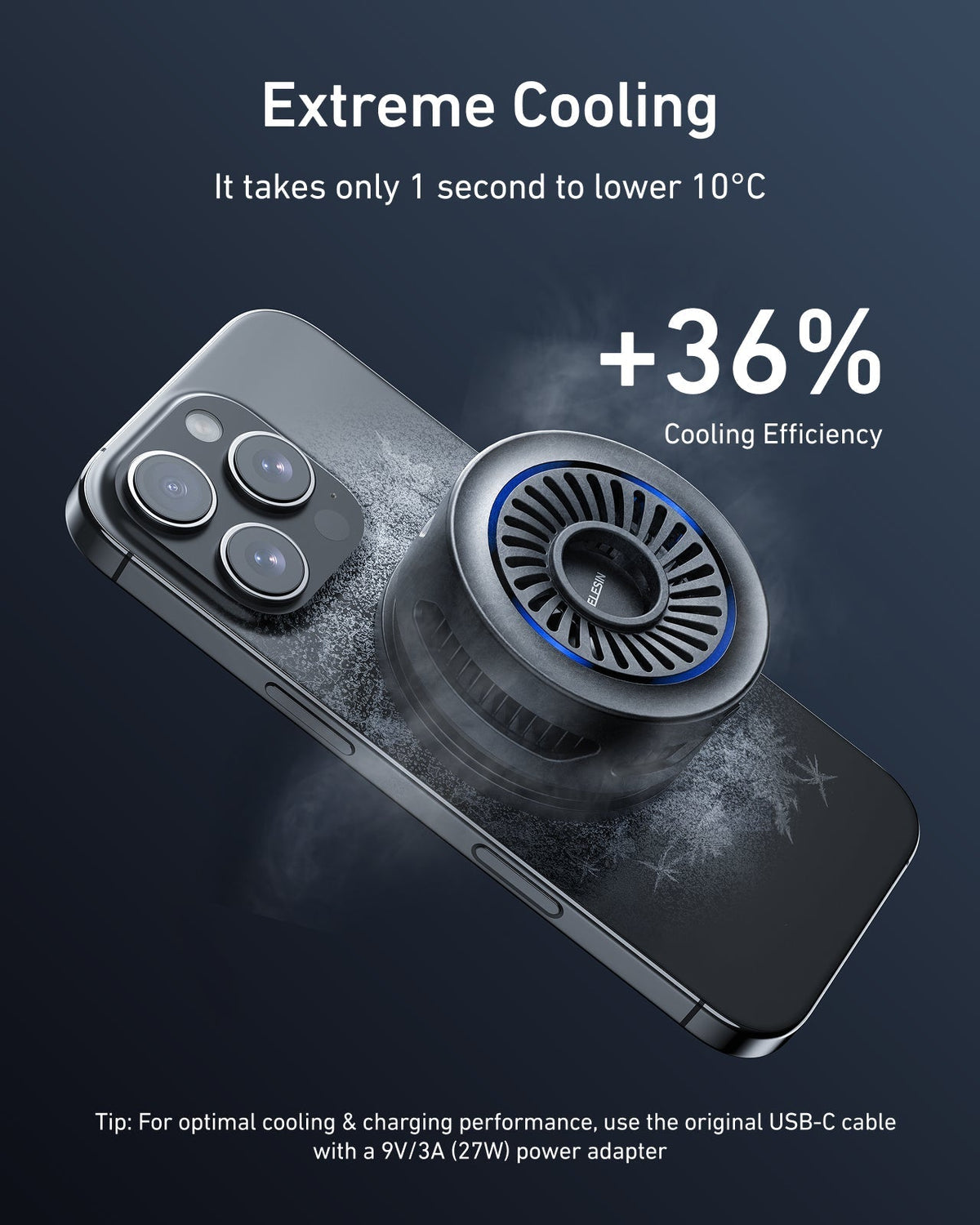 TELESIN Magnetic Phone Cooler wireless charging