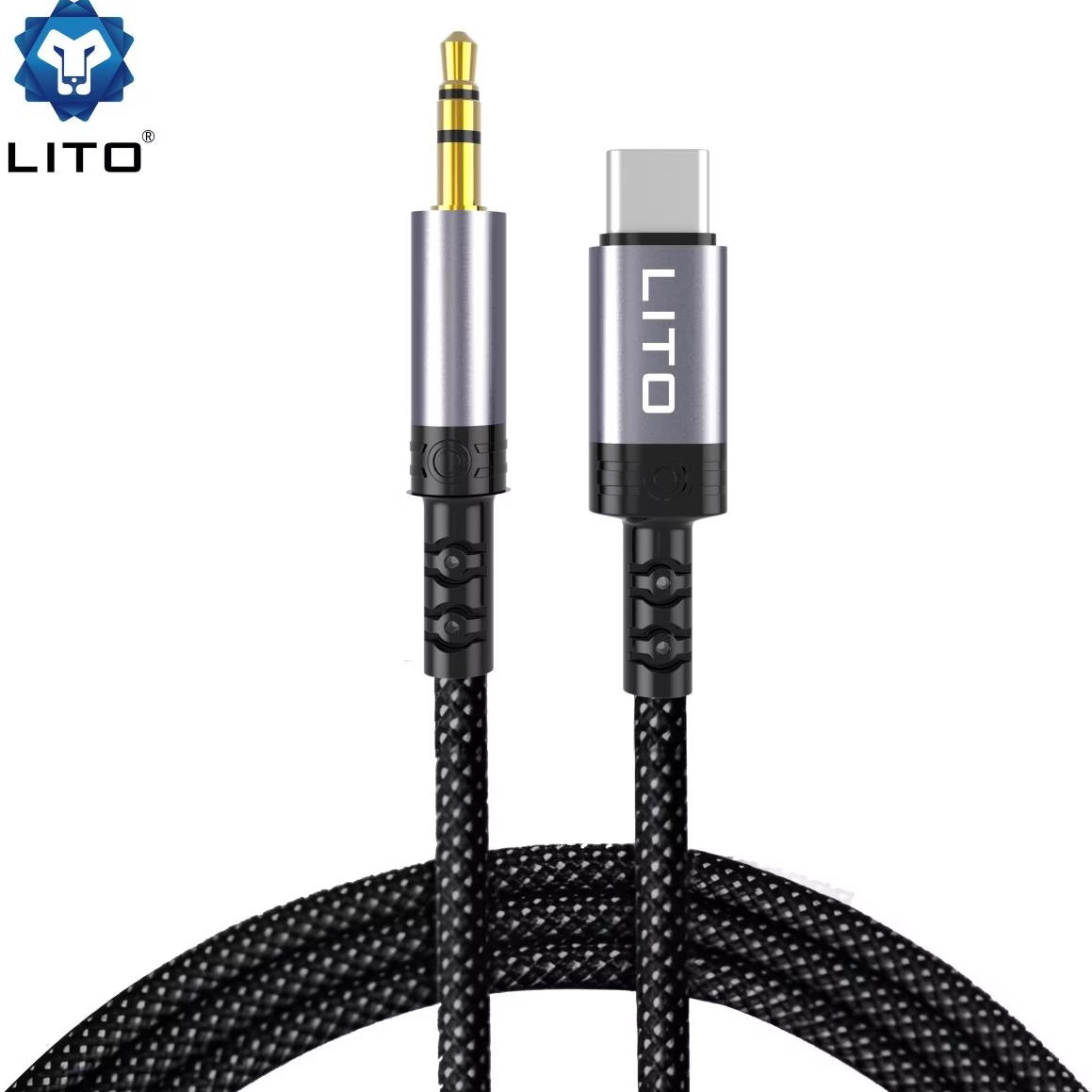 LITO LA01T USB-C to 3.5mm AUX cable front view