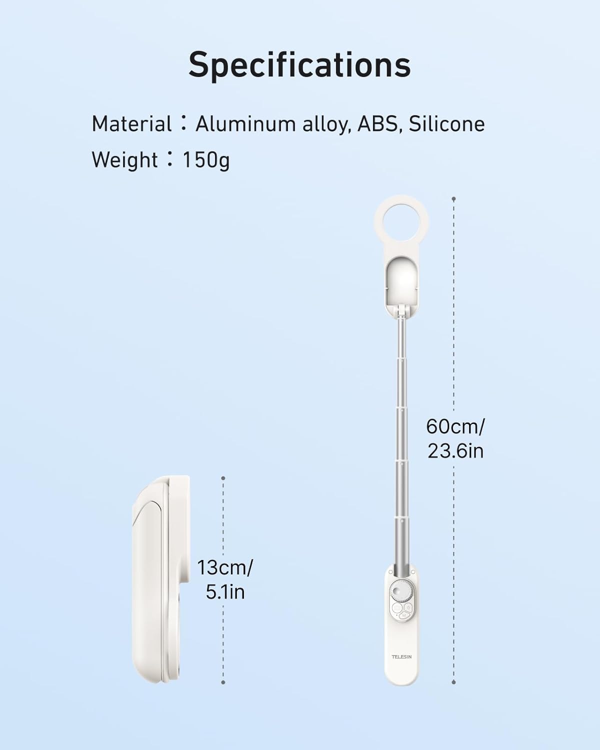 TELESIN Magnetic Mini Selfie Stick
