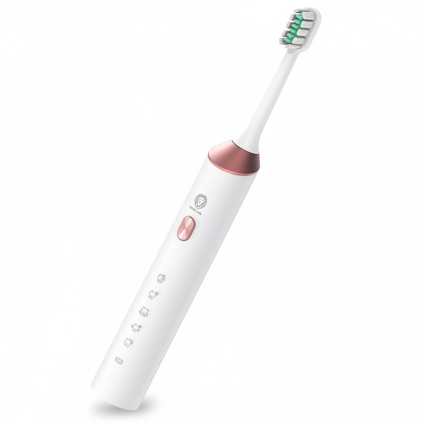 Green Lion electric toothbrush with 4 brush heads and slim design