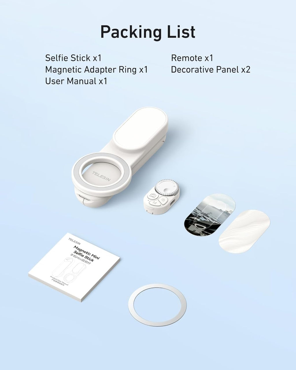 TELESIN Magnetic Mini Selfie Stick