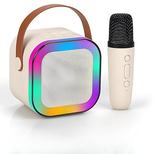 K12 mini karaoke speaker with wireless mic front view