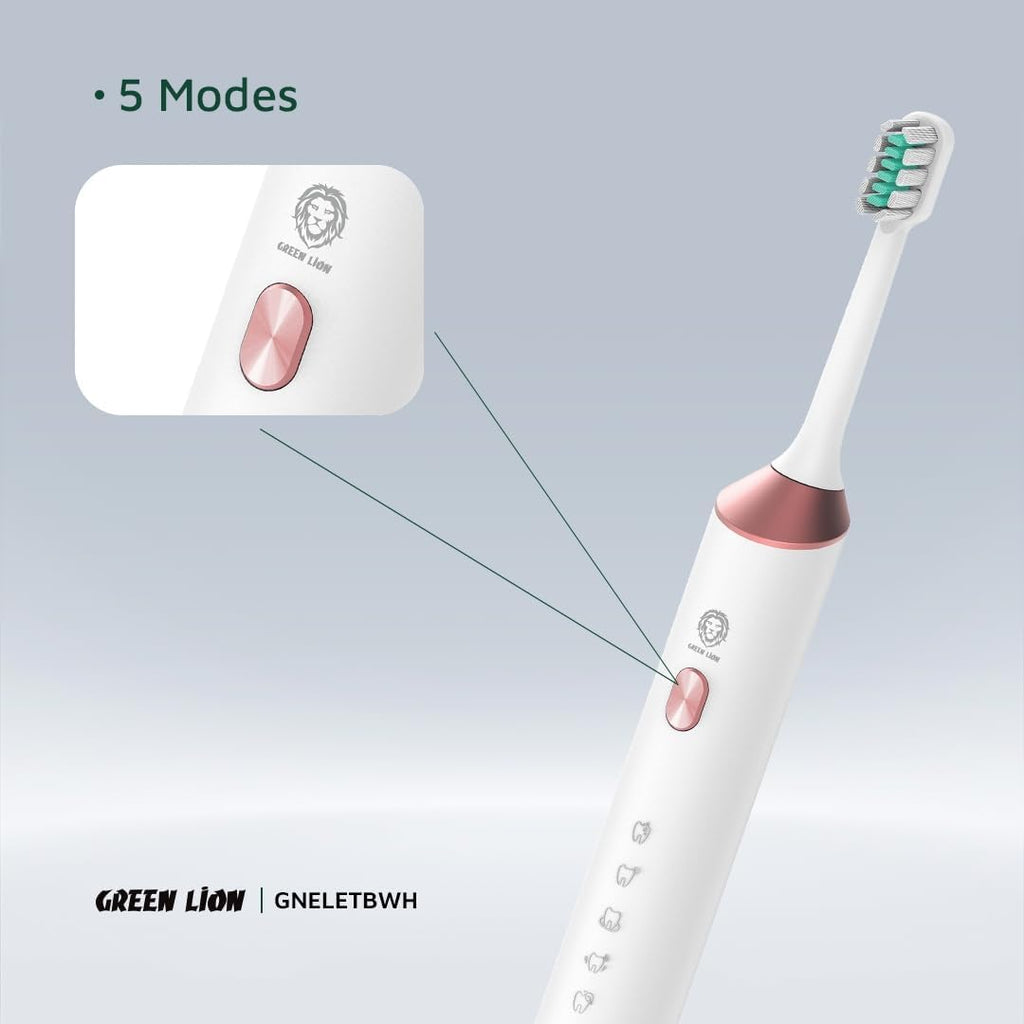 Sonic electric toothbrush Green Lion with multiple cleaning modes
