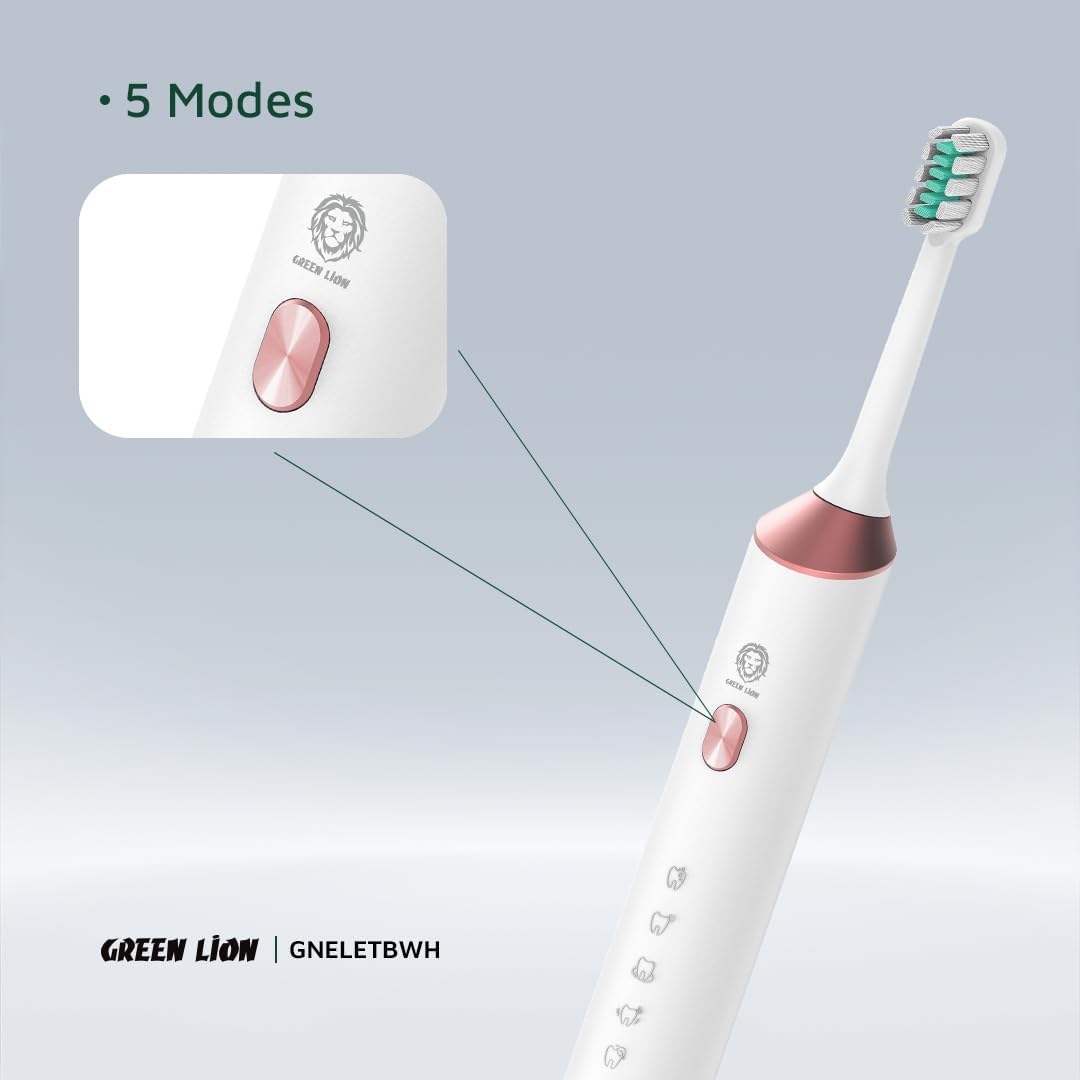 Sonic electric toothbrush Green Lion with multiple cleaning modes