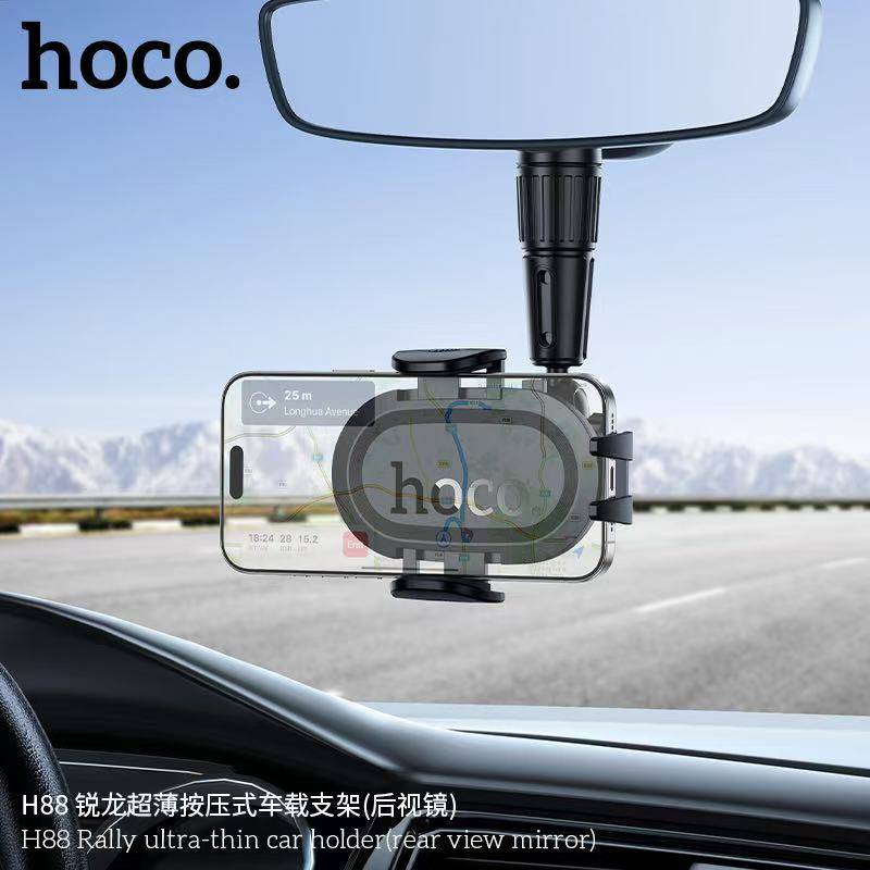 HOCO H88 ultra-thin holder on dashboard iPhone attached