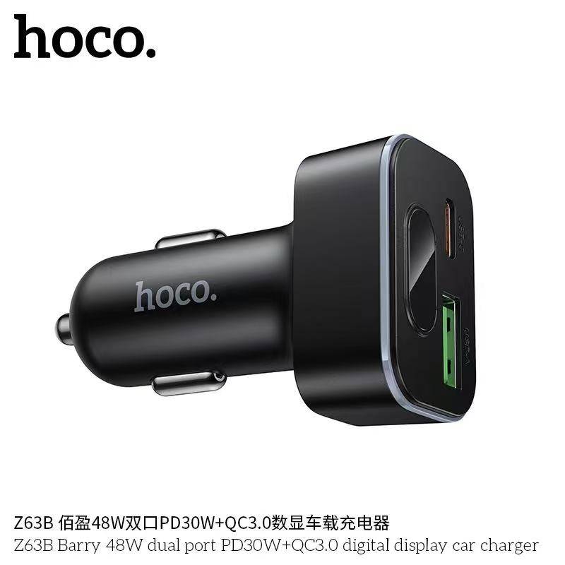 HOCO Z63B fast car charger with LED digital display