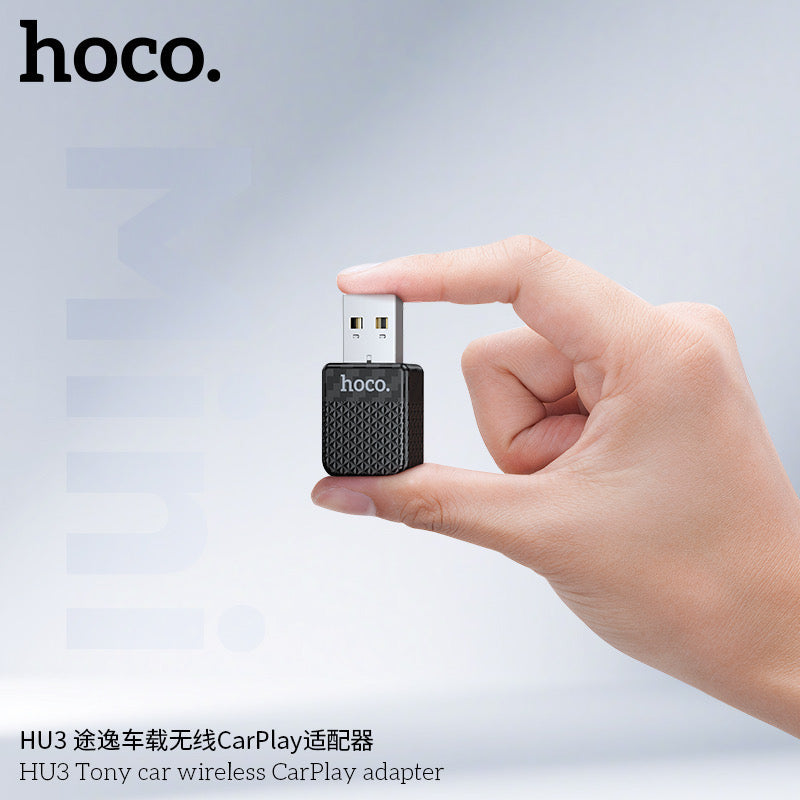 HOCO HU3 Wireless CarPlay Adapter – In Use in Car Dashboard