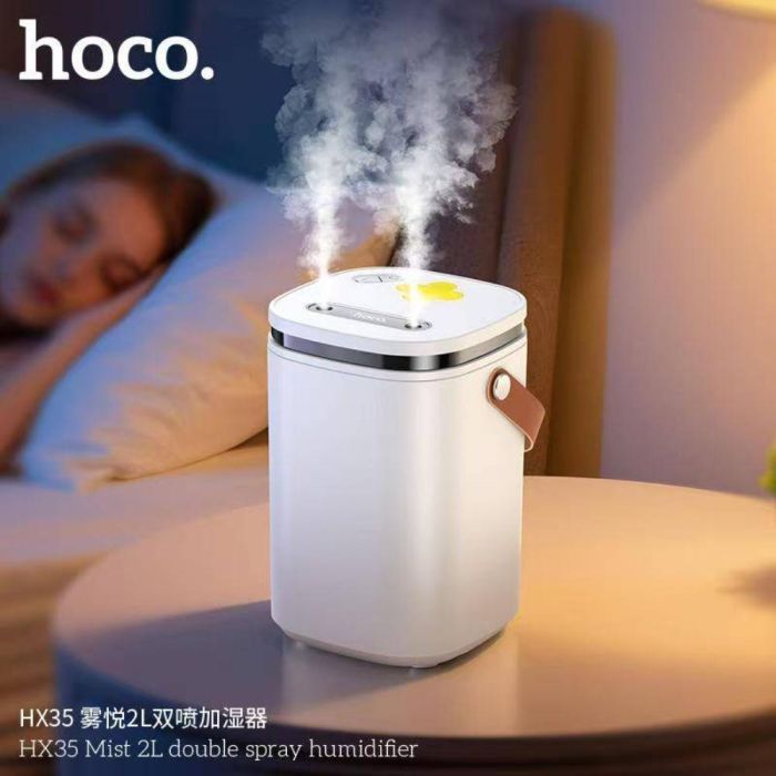 Hoco dual spray portable humidifier 2L with LED light and mist output