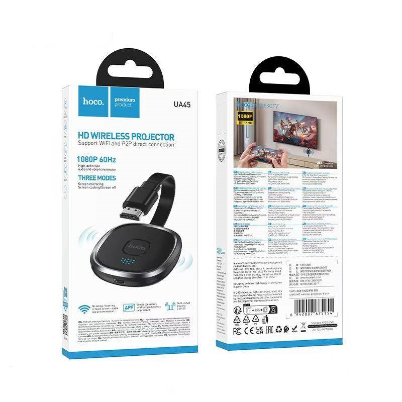 Portable mini projector displaying large screen movie
