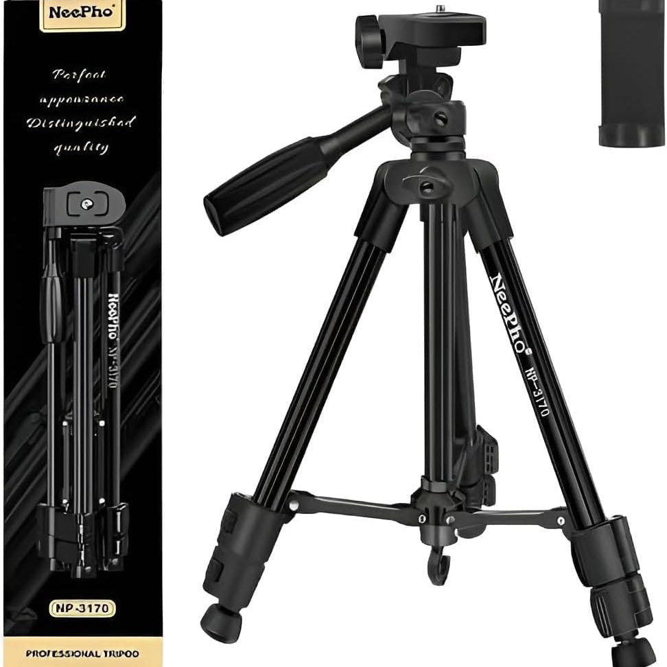 Neepho NP-3170 tripod front view lightweight aluminum