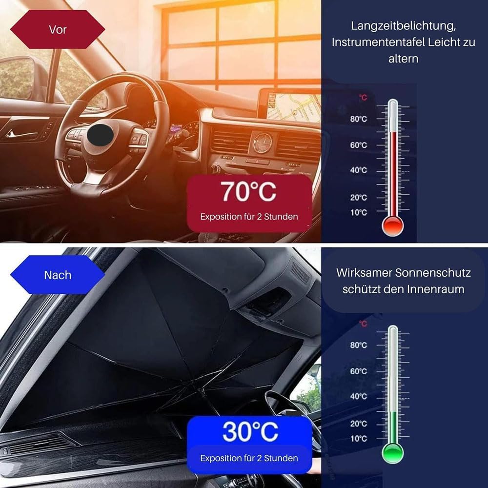 Foldable windshield sunshade for cars made of titanium silver heat-insulating cloth