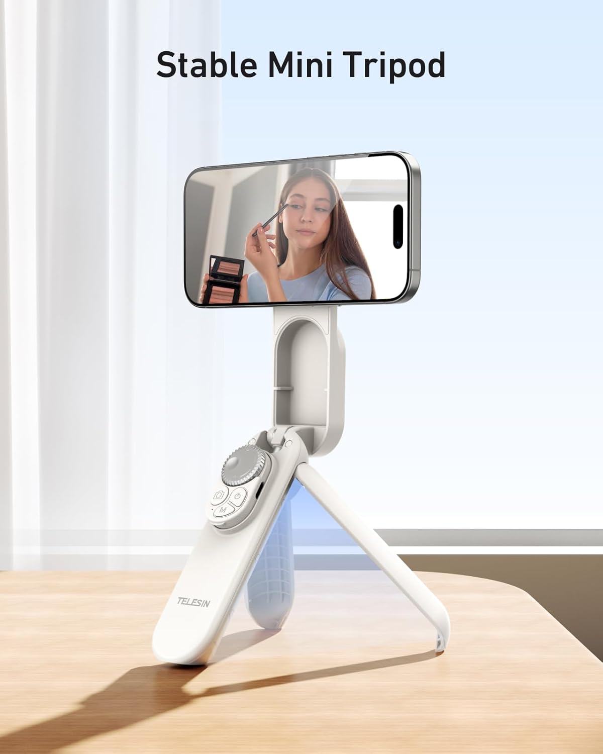 Lightweight handheld selfie stick with magnetic support
