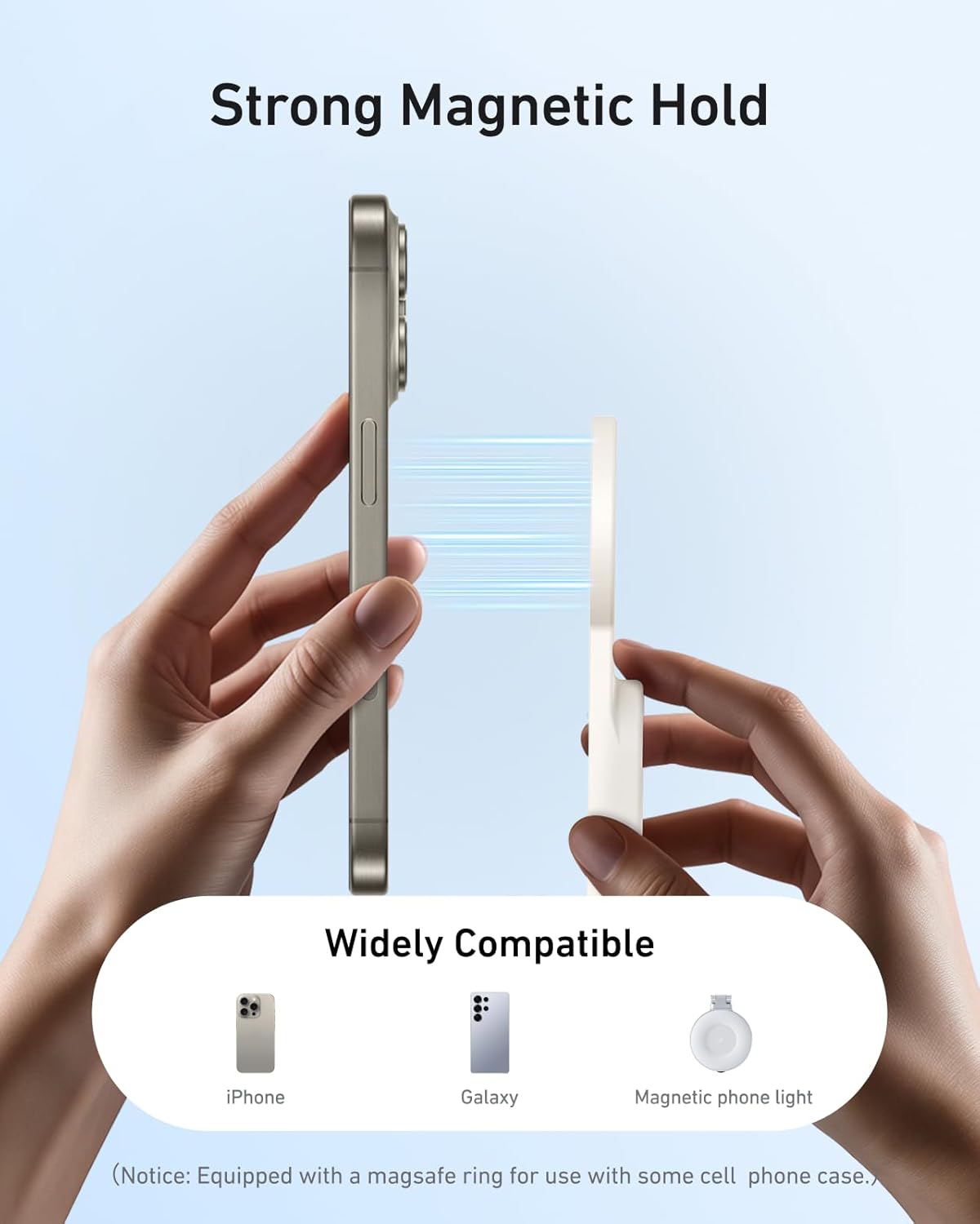 Magnetic mini selfie stick for video recording and selfies
