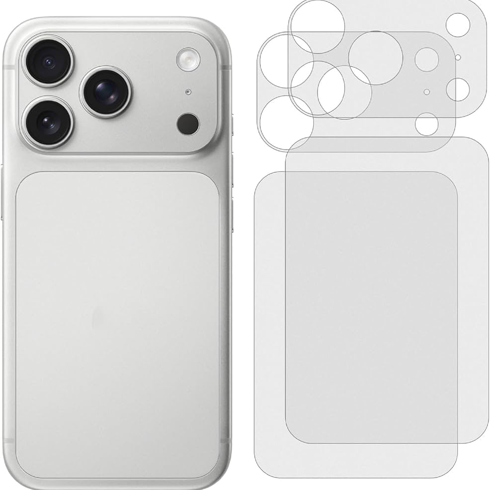 iPhone 17 full back and camera glass protector front view