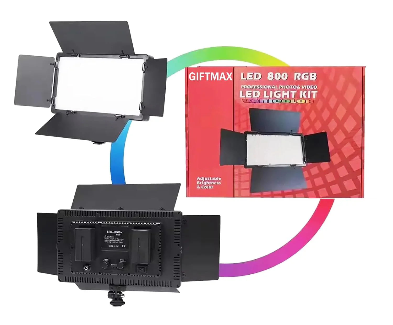 LED U800 Complete Studio Bundle – Light Kit + Dual Battery Pack