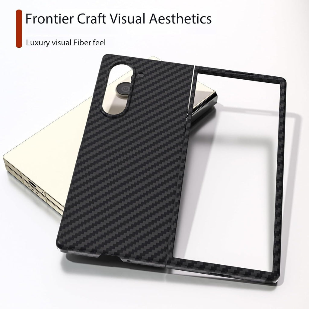 Carbon Fiber Texture Case Z Fold 7 Black – Two-Piece Shell